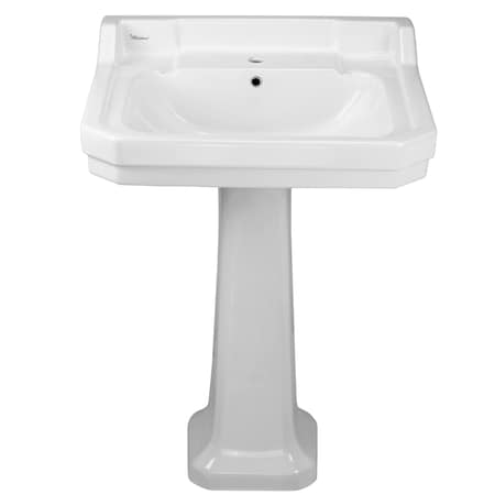 Whitehaus Pedestal W/ Integrated Lrg Rctnglr Bowl, Backsplash, Dual Soap Ledges, Tr B112L-P